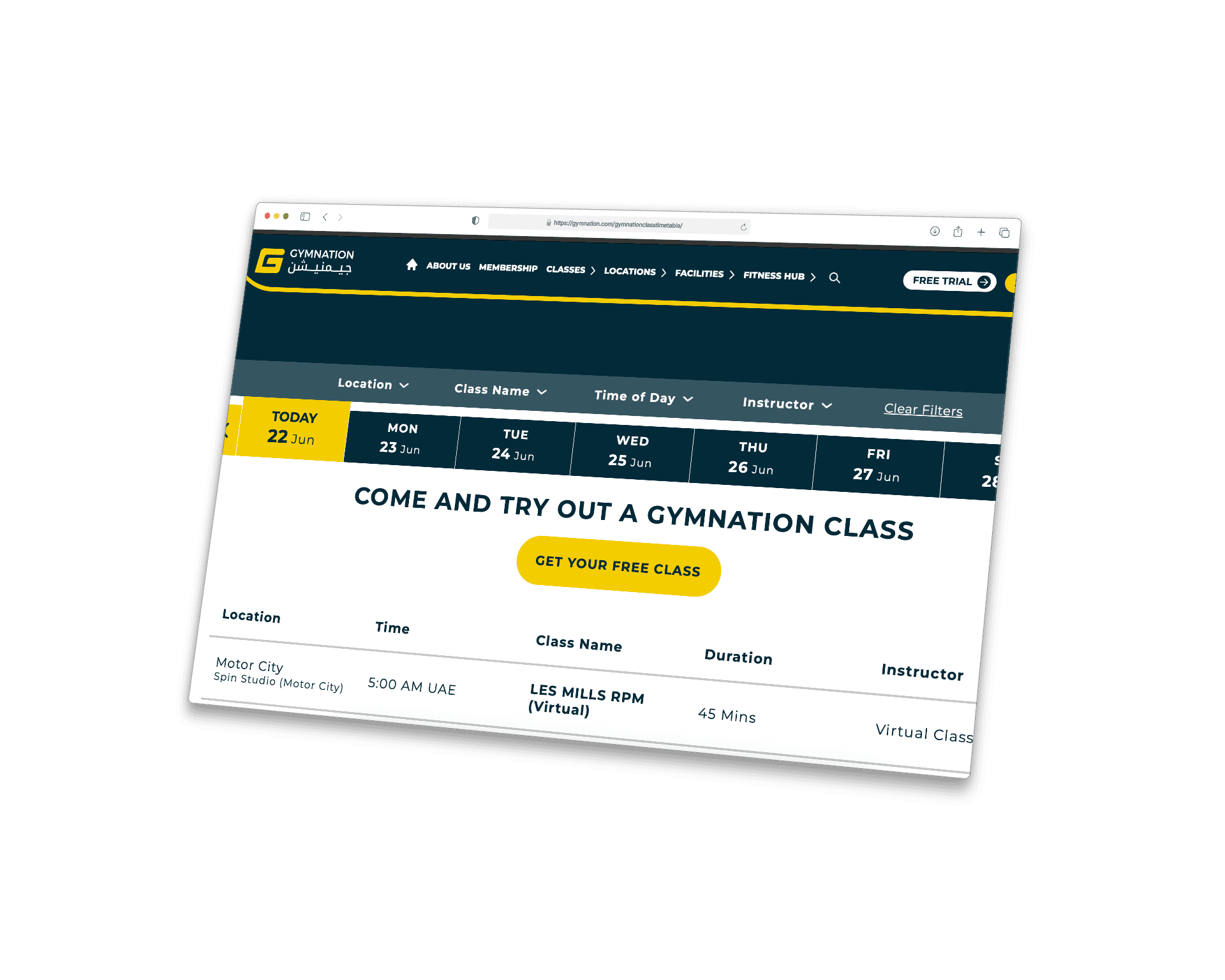 Gymnation App Mobile Screenshot